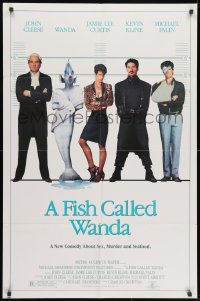 1y317 FISH CALLED WANDA 1sh 1988 John Cleese, Jamie Lee Curtis, Kline & Palin in police line up!