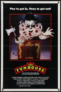 1y343 FUNHOUSE int'l 1sh 1981 by director Tobe Hooper, creepy Jack in the box clown image!