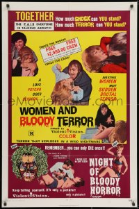 1y415 HIS WIFE'S HABIT/NIGHT OF BLOODY HORROR 1sh 1972 McRaney, Women & Bloody Terror, how much shock can you stand?