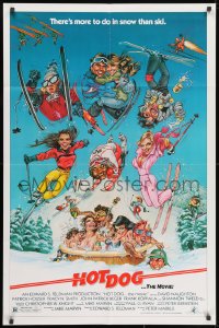 1y422 HOT DOG 1sh 1984 David Naughton, Tracy N. Smith, wacky Phil Roberts skiing artwork!