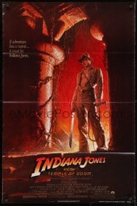 1y450 INDIANA JONES & THE TEMPLE OF DOOM 1sh 1984 art of Harrison Ford by Bruce Wolfe, NSS style!
