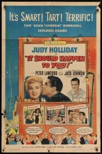 1y463 IT SHOULD HAPPEN TO YOU 1sh 1954 sexy Judy Holliday & Jack Lemmon's first role!