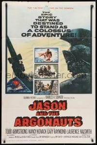 1y468 JASON & THE ARGONAUTS 1sh 1963 great special effects by Ray Harryhausen, art of Talos!