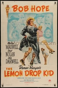 1y517 LEMON DROP KID 1sh 1951 wacky artwork of Bob Hope in drag + sexy Marilyn Maxwell!