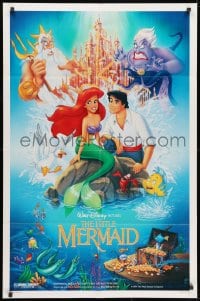 1y526 LITTLE MERMAID DS 1sh 1989 Bill Morrison art of Ariel & cast, Disney underwater cartoon!