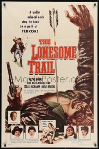 1y535 LONESOME TRAIL 1sh 1955 Wayne Morris, John Agar, Adele Jergens, western action!