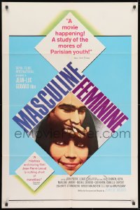 1y563 MASCULINE-FEMININE 1sh 1966 Jean-Luc Godard's Masculin, Feminin, Jean-Pierre Leaud!
