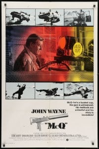 1y568 McQ int'l 1sh 1974 John Sturges, John Wayne is a busted cop with an unlicensed gun!