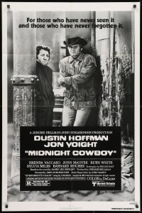 1y573 MIDNIGHT COWBOY 1sh R1980 Dustin Hoffman, Jon Voight, John Schlesinger classic!