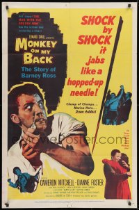 1y583 MONKEY ON MY BACK 1sh 1957 Cameron Mitchell chooses a woman over dope and kicks the habit!