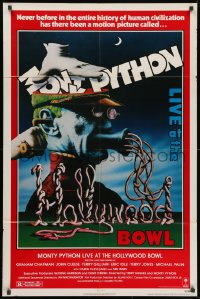 1y585 MONTY PYTHON LIVE AT THE HOLLYWOOD BOWL 1sh 1982 great wacky meat grinder image!