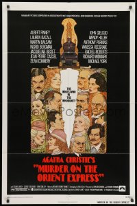 1y593 MURDER ON THE ORIENT EXPRESS 1sh 1974 Agatha Christie, great art of cast by Richard Amsel!