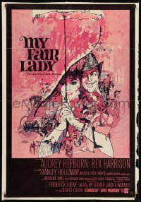 1y598 MY FAIR LADY 1sh 1964 classic Bob Peak art of Audrey Hepburn & Rex Harrison!