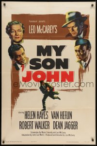 1y603 MY SON JOHN 1sh 1952 art of Communist Robert Walker, directed by Leo McCarey!