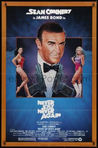1y607 NEVER SAY NEVER AGAIN 1sh 1983 art of Sean Connery as James Bond 007 by Obrero!