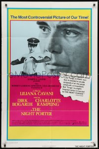 1y612 NIGHT PORTER 1sh 1974 Il Portiere di notte, Bogarde, topless Charlotte Rampling in Nazi hat!