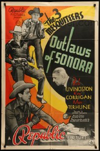 1y642 OUTLAWS OF SONORA 1sh 1938 Livingston, Crash Corrigan & Terhune as The Three Mesquiteers!
