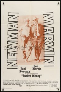 1y668 POCKET MONEY 1sh 1972 great full-length portrait of Paul Newman & Lee Marvin!