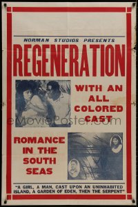 1y699 REGENERATION 1sh 1923 beauty Stella Mayo, romance at sea with all-colored cast!