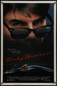 1y720 RISKY BUSINESS 1sh 1983 classic close up art of Tom Cruise in cool shades by Drew Struzan!