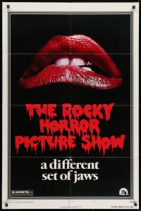 1y730 ROCKY HORROR PICTURE SHOW style A 1sh 1975 c/u lips image, a different set of jaws!