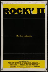 1y731 ROCKY II 1sh 1979 Carl Weathers, Sylvester Stallone boxing sequel, black box design!