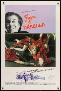 1y747 SATANIC RITES OF DRACULA int'l 1sh 1973 Christopher Lee as Count Dracula & his vampire brides!