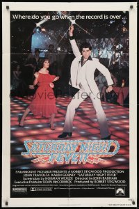 1y748 SATURDAY NIGHT FEVER 1sh 1977 best image of disco John Travolta & Karen Lynn Gorney!