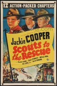 1y756 SCOUTS TO THE RESCUE 1sh 1939 Jackie Cooper & Boy Scouts, 12 action packed chapters, rare!