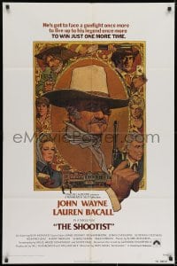 1y776 SHOOTIST int'l 1sh 1976 best Richard Amsel artwork of cowboy John Wayne & cast!