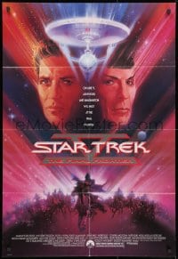 1y817 STAR TREK V 1sh 1989 The Final Frontier, art of William Shatner & Leonard Nimoy by Bob Peak!