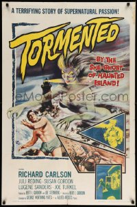 1y902 TORMENTED 1sh 1960 art of the sexy she-ghost of Haunted Island, supernatural passion!