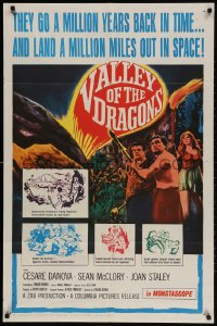 1y929 VALLEY OF THE DRAGONS 1sh 1961 Jules Verne, dinosaurs & giant spiders in a world time forgot!