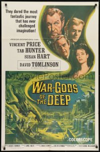 1y945 WAR-GODS OF THE DEEP 1sh 1965 Vincent Price, Jacques Tourneur, most fantastic journey!