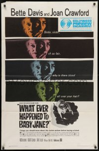 1y952 WHAT EVER HAPPENED TO BABY JANE? 1sh 1962 Robert Aldrich, Bette Davis & Joan Crawford!