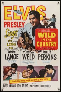 1y965 WILD IN THE COUNTRY 1sh 1961 Elvis Presley sings of love to Tuesday Weld, rock & roll musical