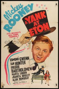 1y986 YANK AT ETON style C 1sh 1942 great cartoon art of Mickey Rooney + sitting on bench with babe!