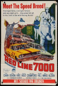 1z682 RED LINE 7000 Aust 1sh 1965 Howard Hawks, James Caan, car racing artwork, meet the speed breed!