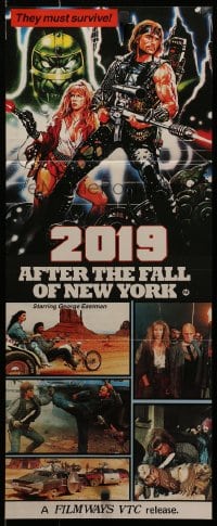 1z706 AFTER THE FALL OF NEW YORK video Aust daybill 1984 post-apocalyptic NYC, cool action art!