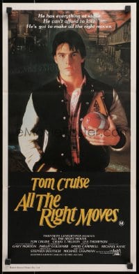 1z708 ALL THE RIGHT MOVES Aust daybill 1984 close up of high school football player Tom Cruise!