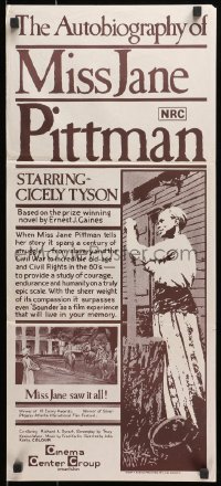 1z715 AUTOBIOGRAPHY OF MISS JANE PITTMAN Aust daybill 1974 Cicely Tyson, civil rights!
