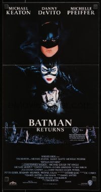 1z718 BATMAN RETURNS Aust daybill 1992 Keaton, Danny DeVito, Pfeiffer, Tim Burton!