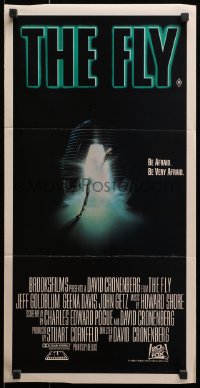 1z791 FLY Aust daybill 1987 David Cronenberg, Jeff Goldblum, sci-fi art of telepod by Mahon!