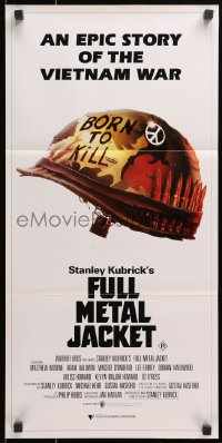 1z795 FULL METAL JACKET Aust daybill 1987 Stanley Kubrick Vietnam War movie, Philip Castle art!