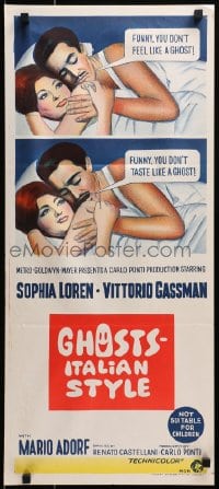 1z801 GHOSTS - ITALIAN STYLE Aust daybill 1968 sexy Sophia Loren in bed with ghost & Vittorio Gassman!
