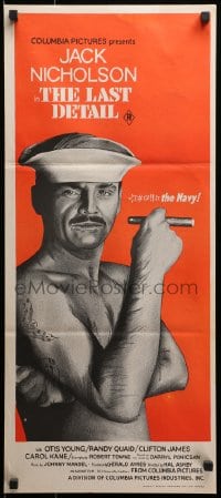 1z841 LAST DETAIL Aust daybill 1973 Hal Ashby, foul-mouthed Navy sailor Jack Nicholson with cigar!