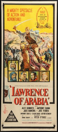 1z843 LAWRENCE OF ARABIA Aust daybill 1963 David Lean classic art of Peter O'Toole!