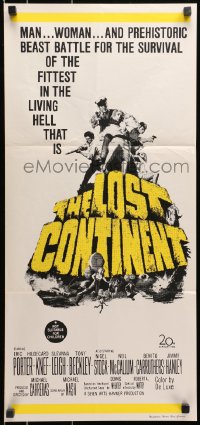 1z855 LOST CONTINENT Aust daybill 1968 Hammer sci-fi, great images of sexy girl in peril!