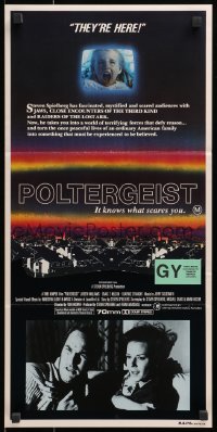 1z896 POLTERGEIST Aust daybill 1982 Tobe Hooper horror classic, they're here, Heather O'Rourke!