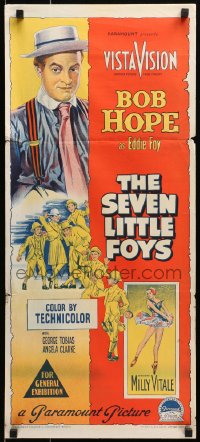 1z918 SEVEN LITTLE FOYS Aust daybill 1955 Richardson Studio art of Bob Hope with his seven kids!